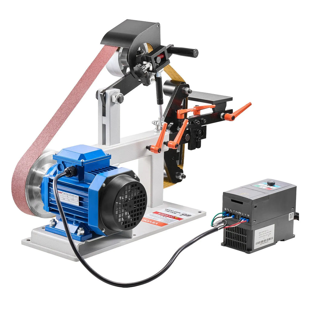 1500W 2HP Variable Speed Belt Grinder Sander, 2" x 82" Metal Belt Grinder with 3-in-1 Grinding System for Knife Making & Metalworking