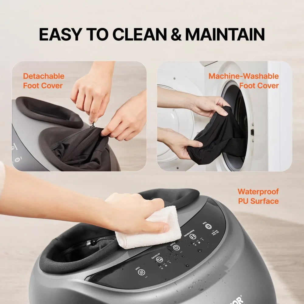 MD-50230A Foot Massager Machine with Heat & Deep Kneading Shiatsu – Fits Up to Men's Size 12