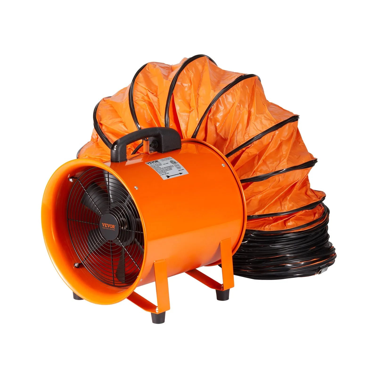 10" Heavy Duty Portable Ventilator Fan with 33ft Duct Hose, 3198 CFM Industrial Exhaust Blower
