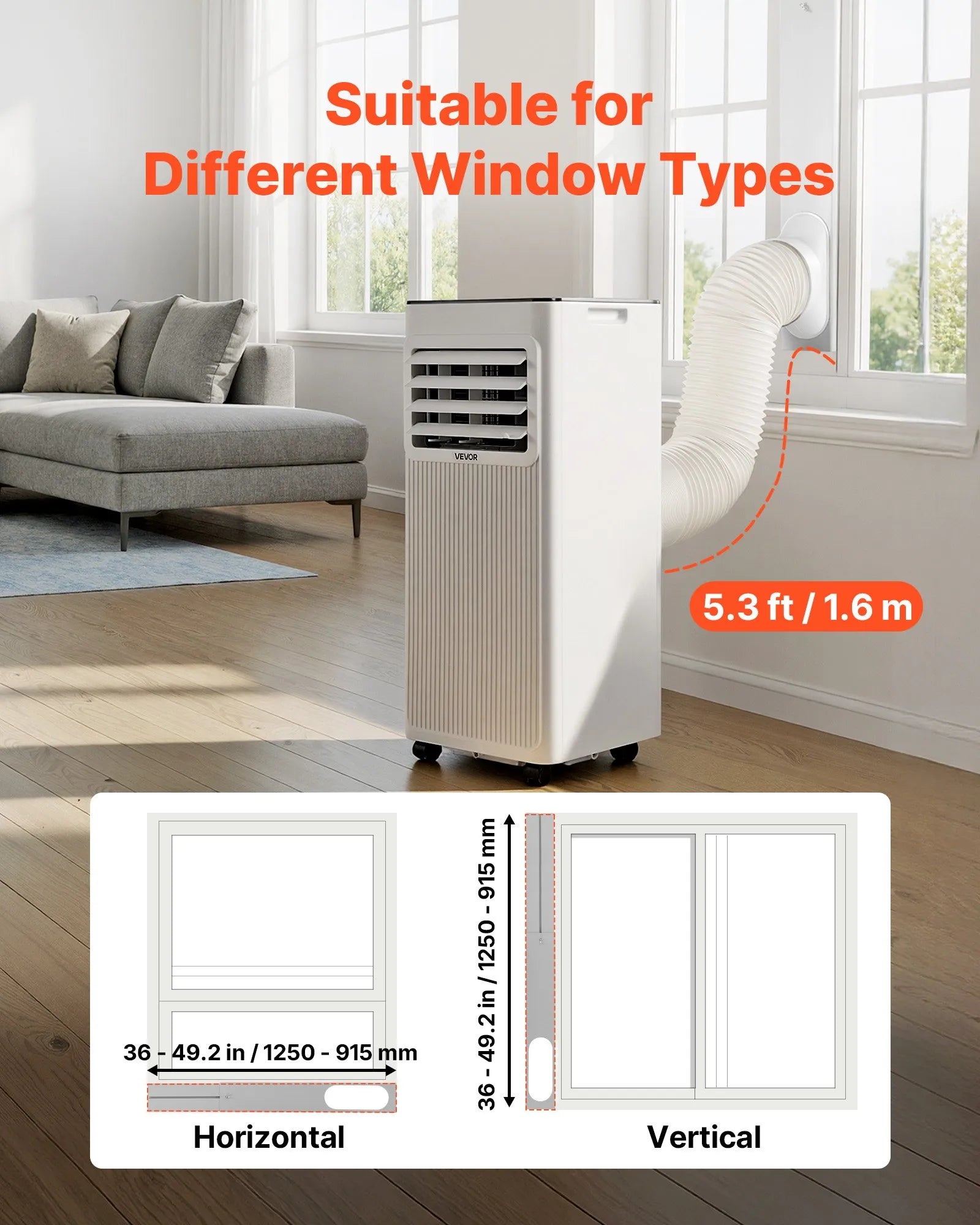 3-in-1 Portable Air Conditioner, 8000 BTU, White