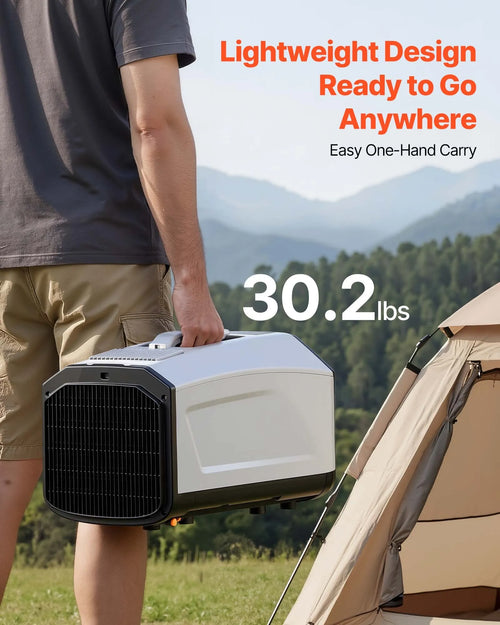 3050 BTU Portable Camping Air Conditioner with Remote, Dark Gray