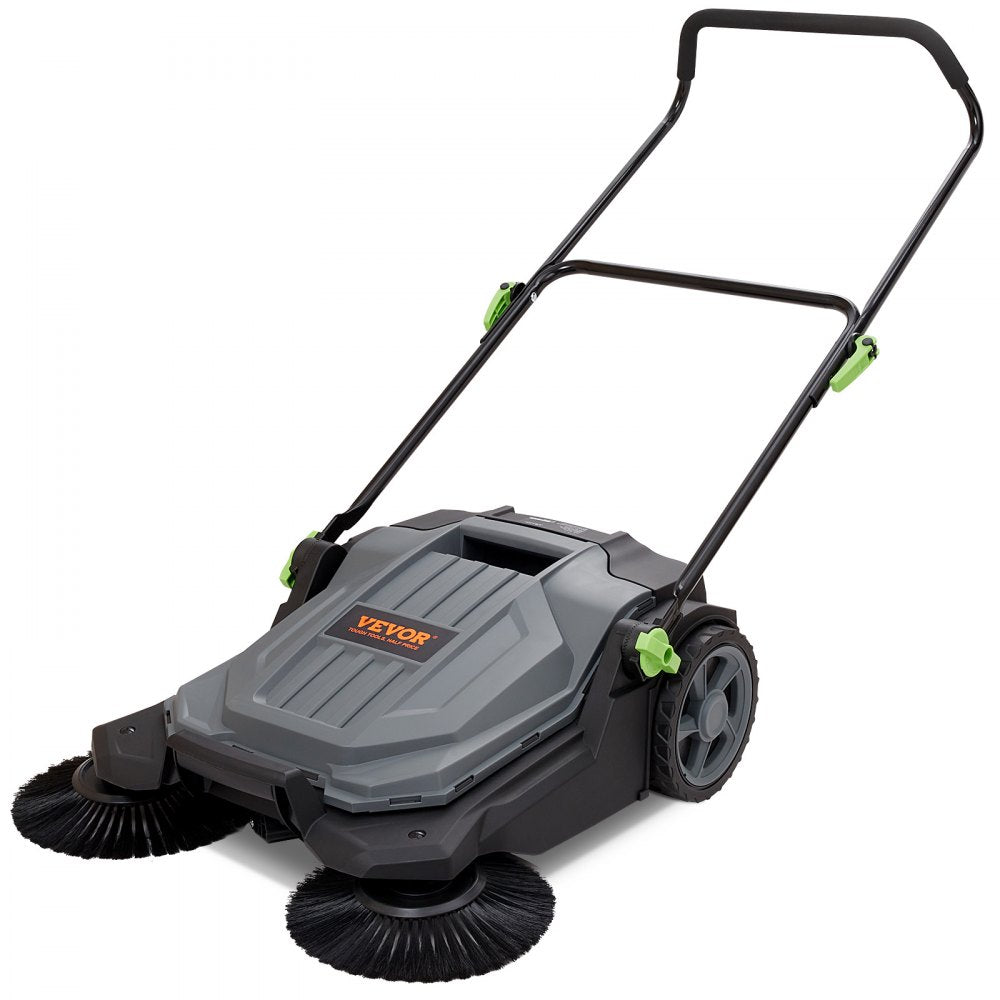 S13-001A Walk-Behind Hand Push Floor Sweeper 25.6" Manual Non-Electric with 5-Gallon Waste Container