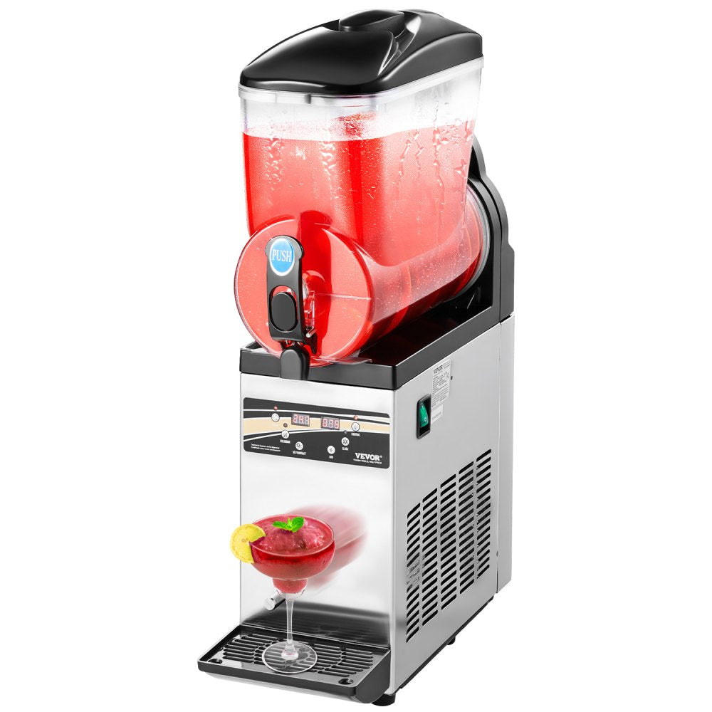 X-150 Commercial Frozen Drink Maker 15L Single Tank Slushy Machine – Stainless Steel Margarita & Smoothie Maker (60 Cups)