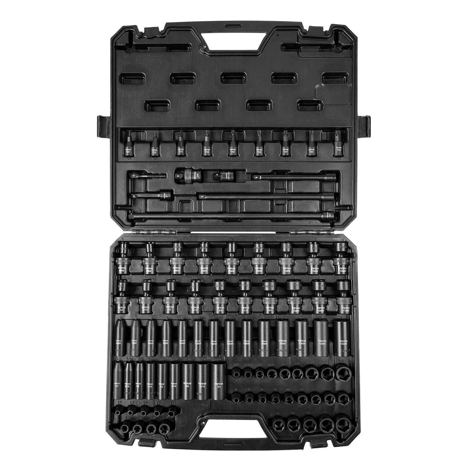 YX7982002 90-Piece 3/8" Drive Impact Socket Set, SAE & Metric Cr-Mo Steel with Case
