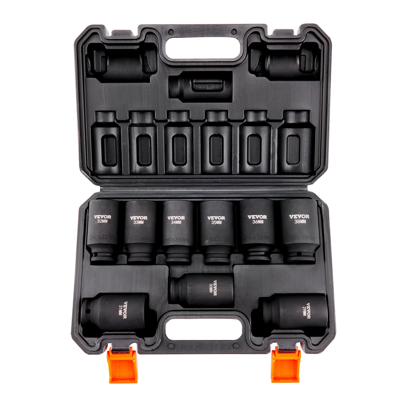 SS217809A 9-Piece 1/2" Drive Deep Impact Socket Set, Metric 29-38mm, Cr-Mo Steel