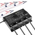 UYMC-4P 4-Bank 12V 10A Marine Battery Charger | IP68 Waterproof Smart On-Board Charger for LiFePO4, Lithium-Ion (NCM) & Lead-Acid Batteries | 600W Total Output
