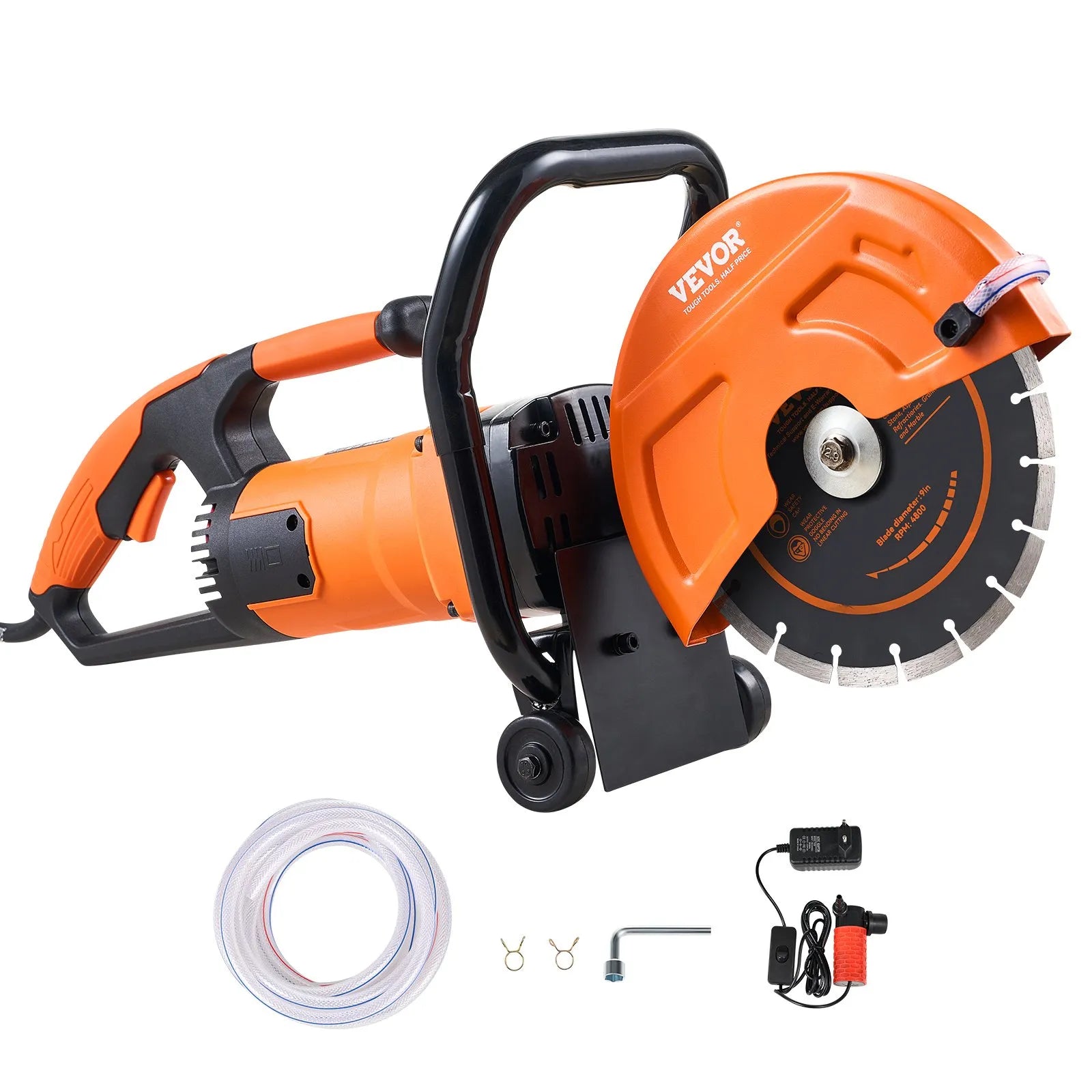 DC235 9" Electric Concrete Saw 1800W Wet/Dry Circular Concrete Cutter with 3.5" Cutting Depth