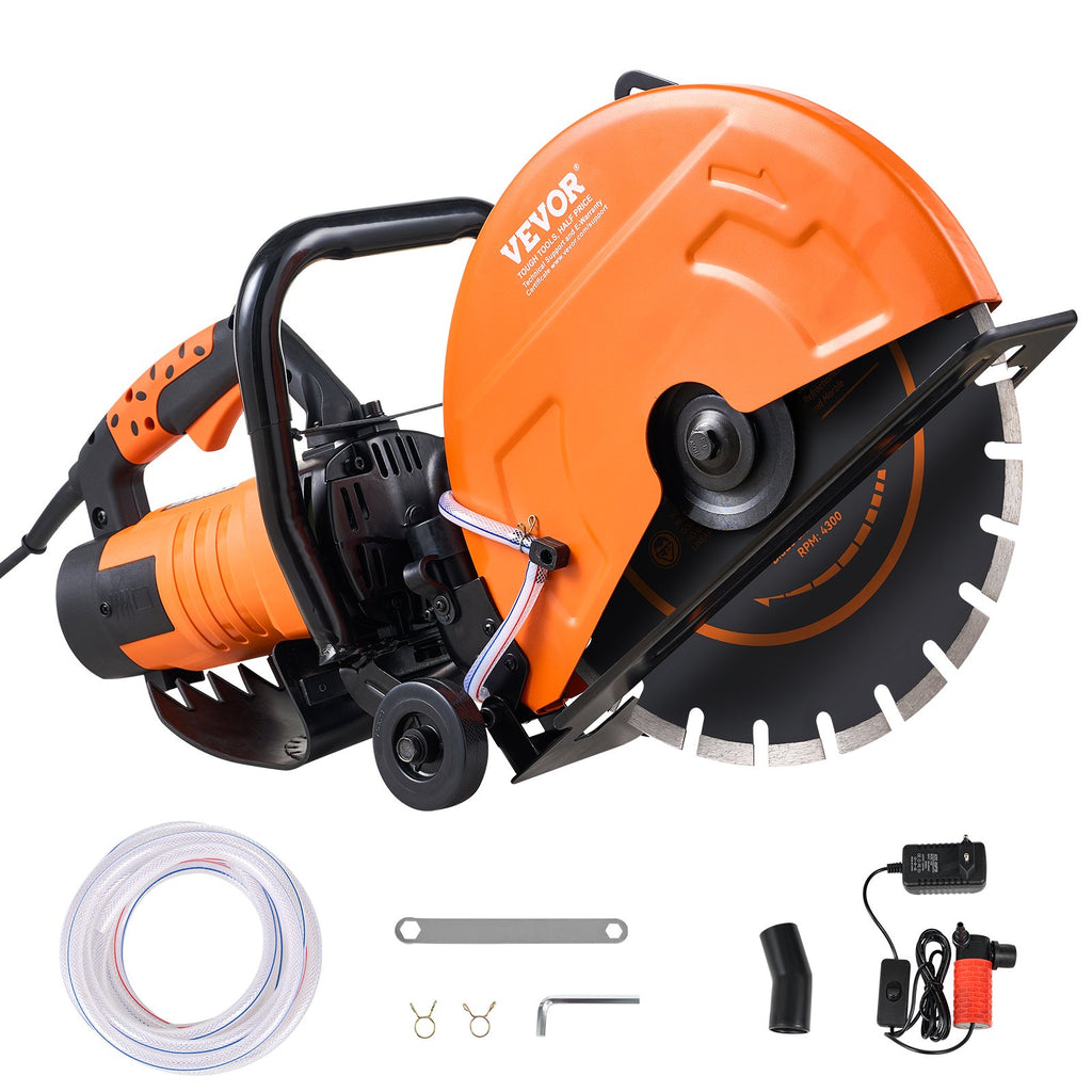 DC425 16 in Electric Concrete Saw 3200W Wet Cut Circular Concrete Cutter with 6 in Cutting Depth