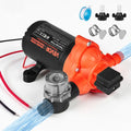 LSDP1-040-045-33 12V DC 4 GPM 3-Chamber Self-Priming Diaphragm Water Pump with Automatic Pressure Switch, 40 PSI for RV, Marine & Garden Irrigation