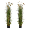SS005 Artificial Grass Plant 2-Pack 59" Horsetail Reed Grass in Pot – Premium PVC Faux Indoor & Outdoor Decorative Greenery