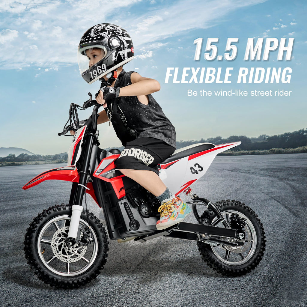 36V Kids Electric Ride-On Motorcycle, 15.5 MPH, Ages 14+