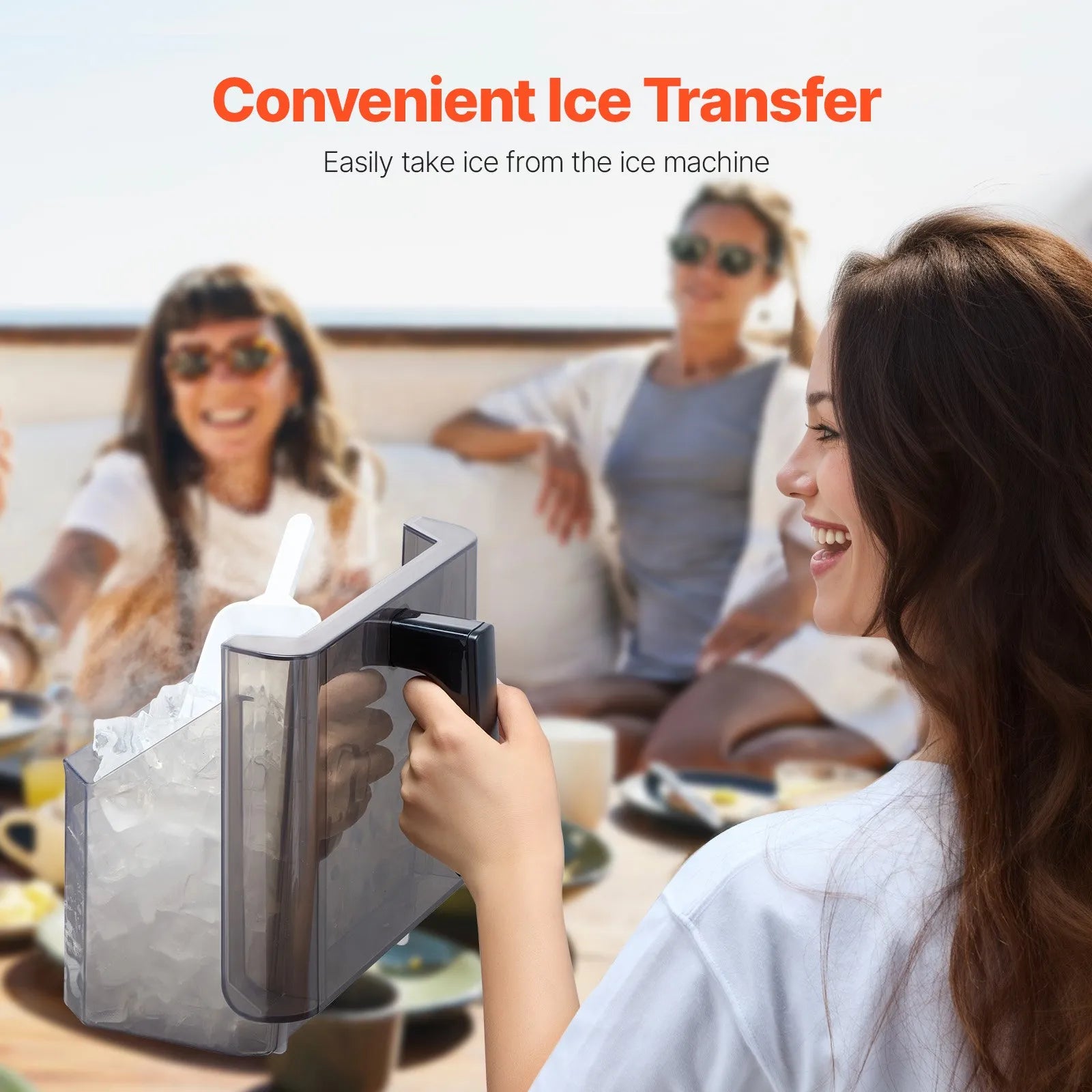 ICM2366 Countertop Ice Maker, 50 lbs/Day, 32 Ice Cubes in 15 Mins, 3 Ice Sizes, Self-Cleaning Portable Ice Machine