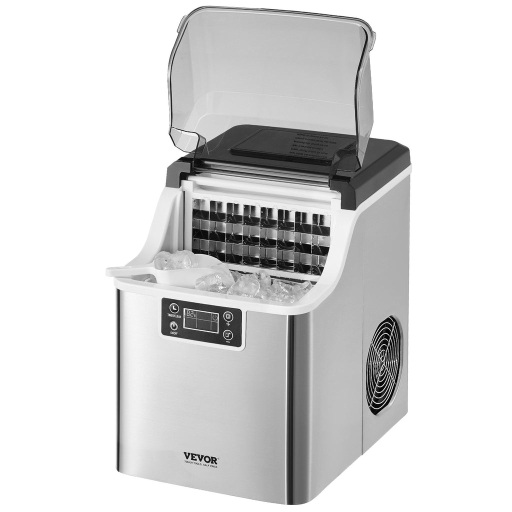 45LB/Day Countertop Ice Maker, 24 Ice Cubes in 15 Mins, 3 Sizes, Self-Cleaning Portable Ice Machine