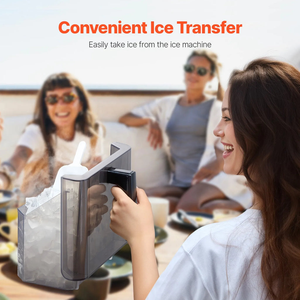 Countertop Ice Maker Machine, 50Lbs/Day, 32 Ice Cubes in 15 Mins, 3 Ice Sizes, Self-Cleaning Portable Ice Maker