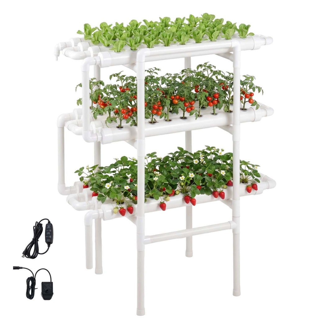 HX-108S 3-Tier 108-Site Hydroponic Growing System with Timed Irrigation
