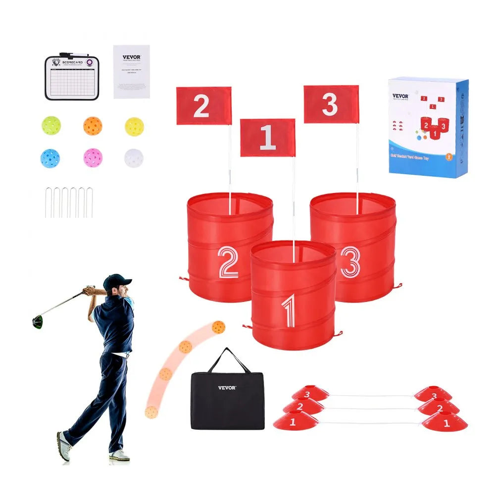 Portable Backyard Golf Chipping Game Set, 3-Hole Golf Practice Course for Kids & Adults (Copy)