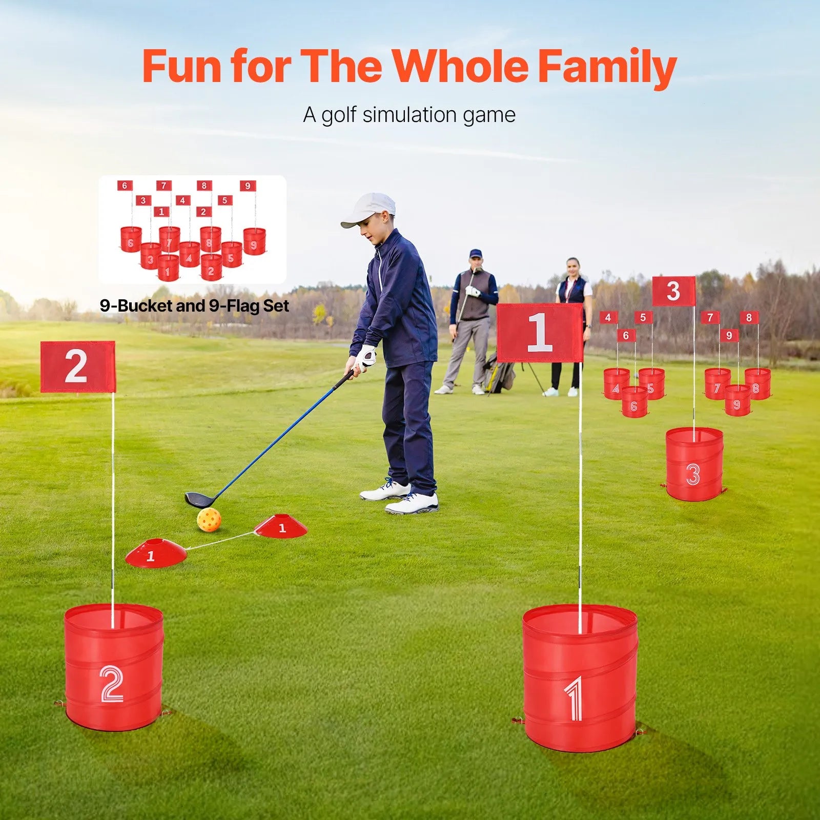 Portable Backyard Golf Chipping Game Set, 3-Hole Golf Practice Course for Kids & Adults (Copy)