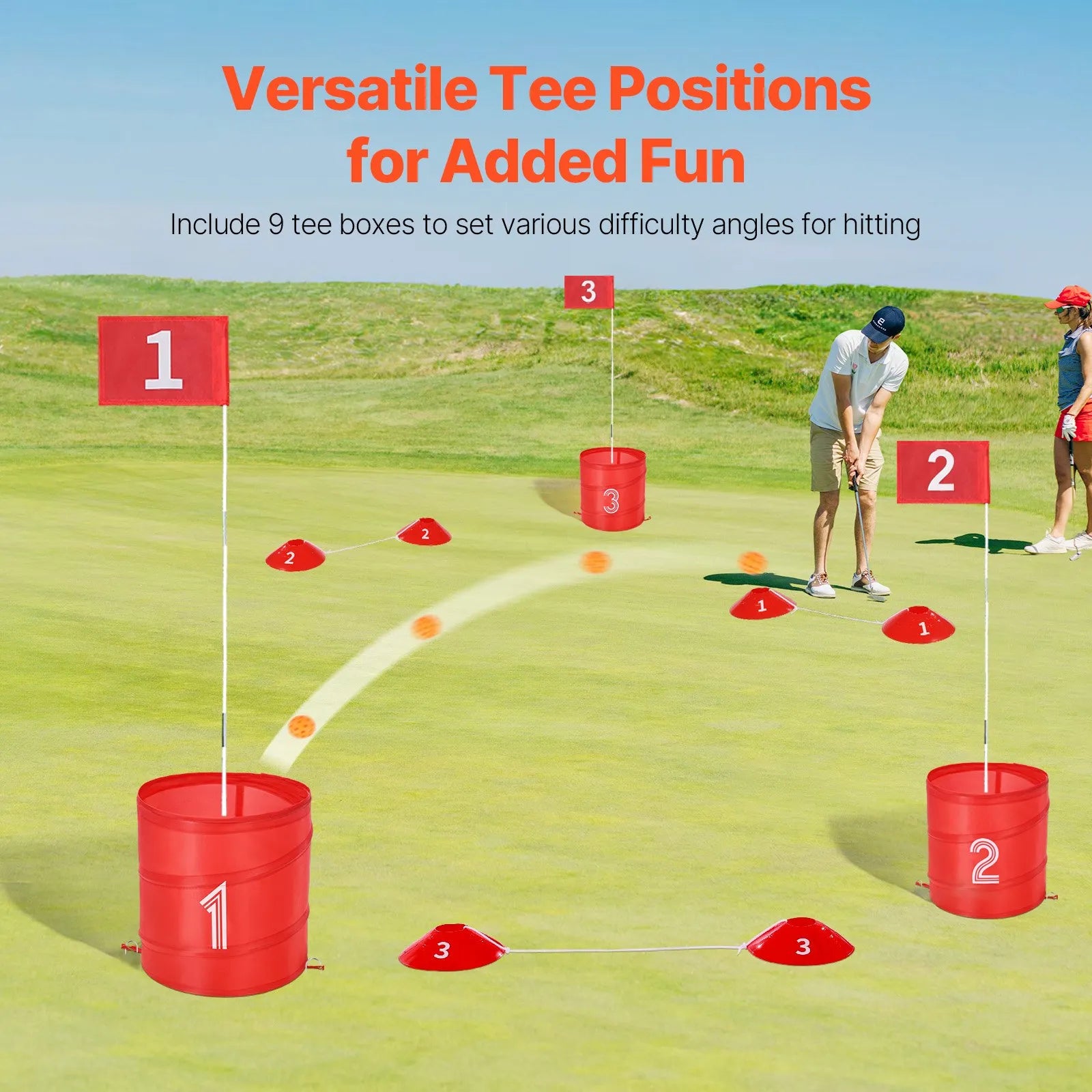 Portable 9-Hole Backyard Golf Chipping Game Set for Family, Kids & Adults