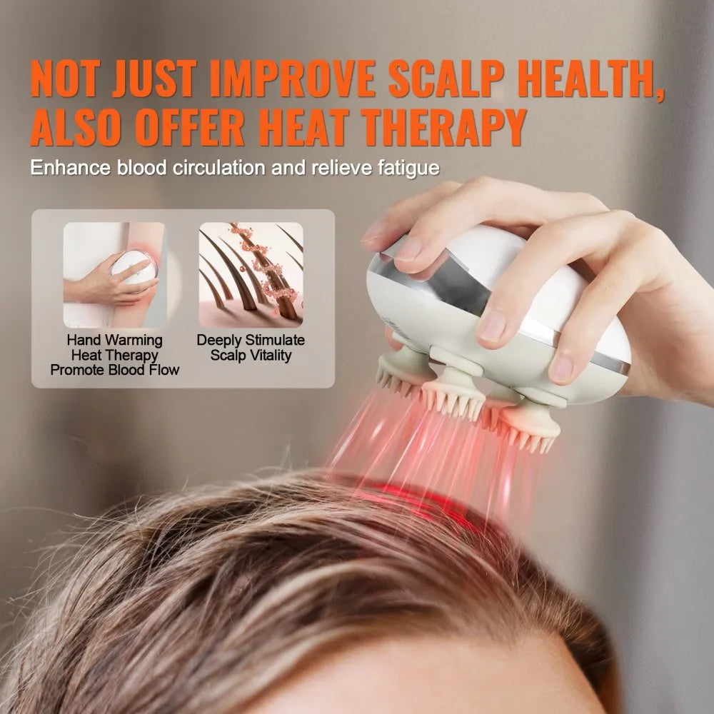 K-111 Electric Heated Scalp Massager – Rechargeable IPX7 Waterproof Hair & Head Massager