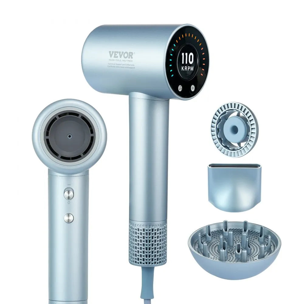 K13 High-Speed Ionic Hair Dryer 105,000 RPM Brushless Motor with LCD Display