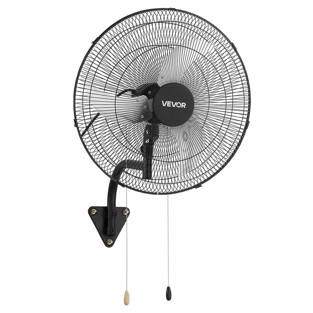 20" Wall Mount Oscillating Fan, 3-Speed Industrial Hanging Fan, 3600 CFM