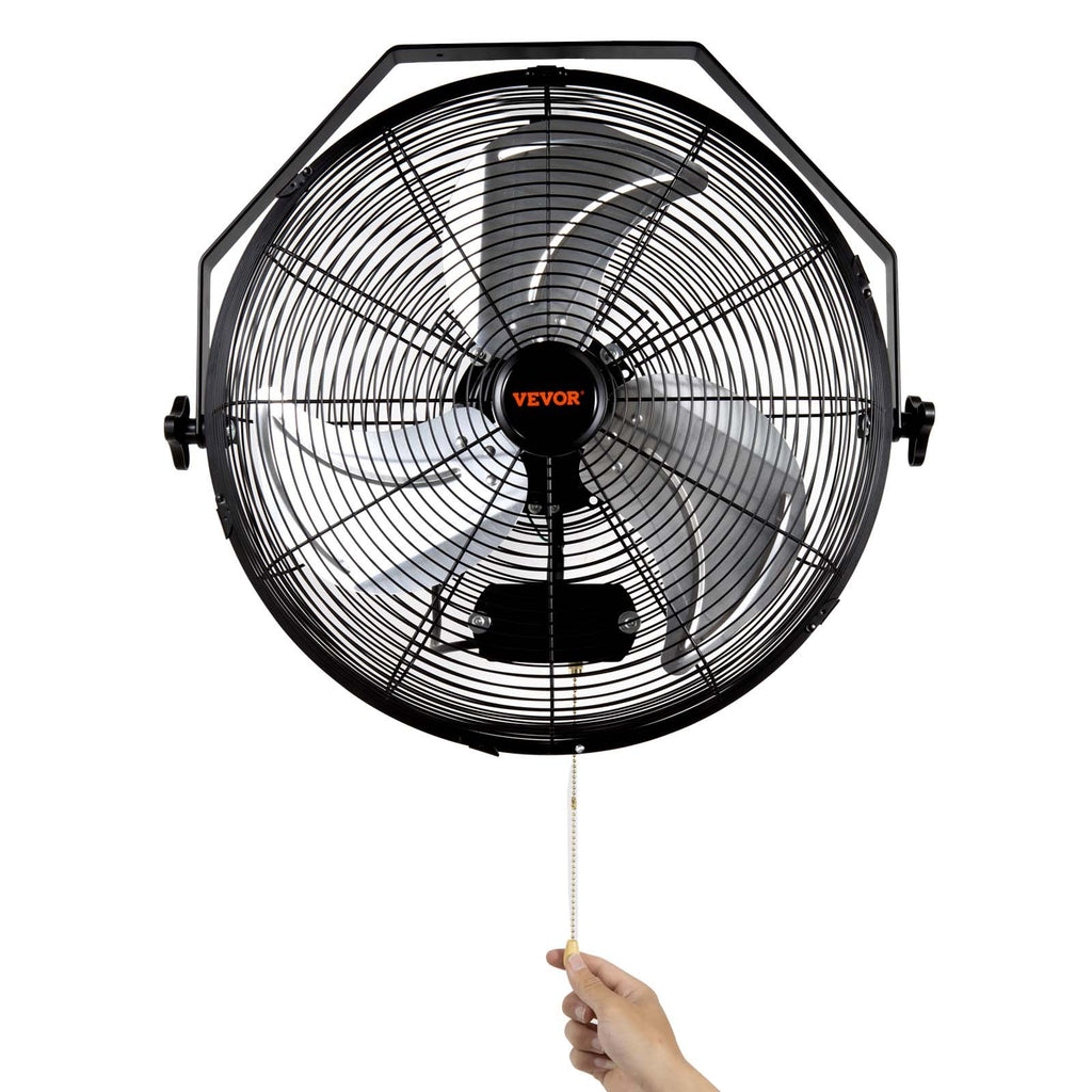 2-Pack 18" Industrial Wall Mount Fan, 4150 CFM, 3-Speed, 360° Tilt Adjustable