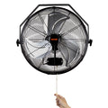 2-Pack 18" Industrial Wall Mount Fan, 4150 CFM, 3-Speed, 360° Tilt Adjustable
