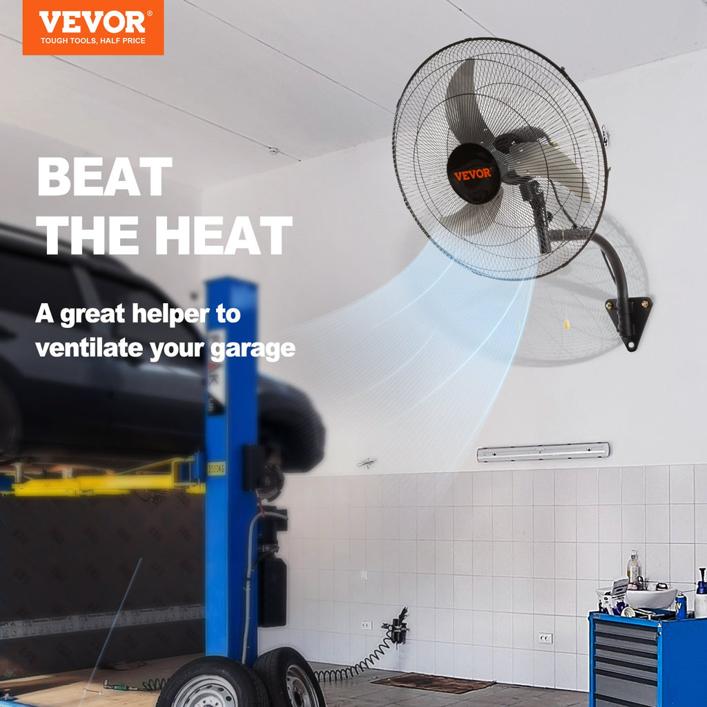 Industrial Wall Mount Fan – 3-Speed Oscillating High Velocity Fan