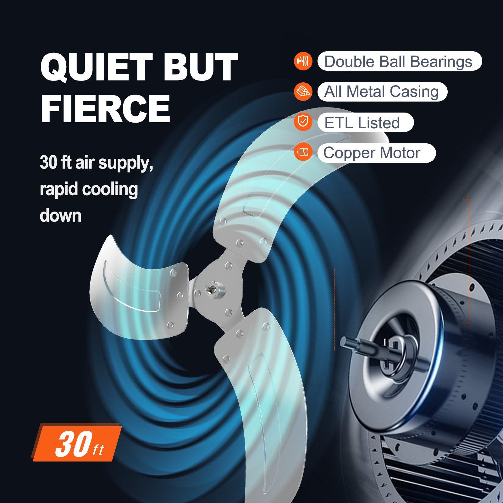 Industrial Wall Mount Fan – 3-Speed Oscillating High Velocity Fan