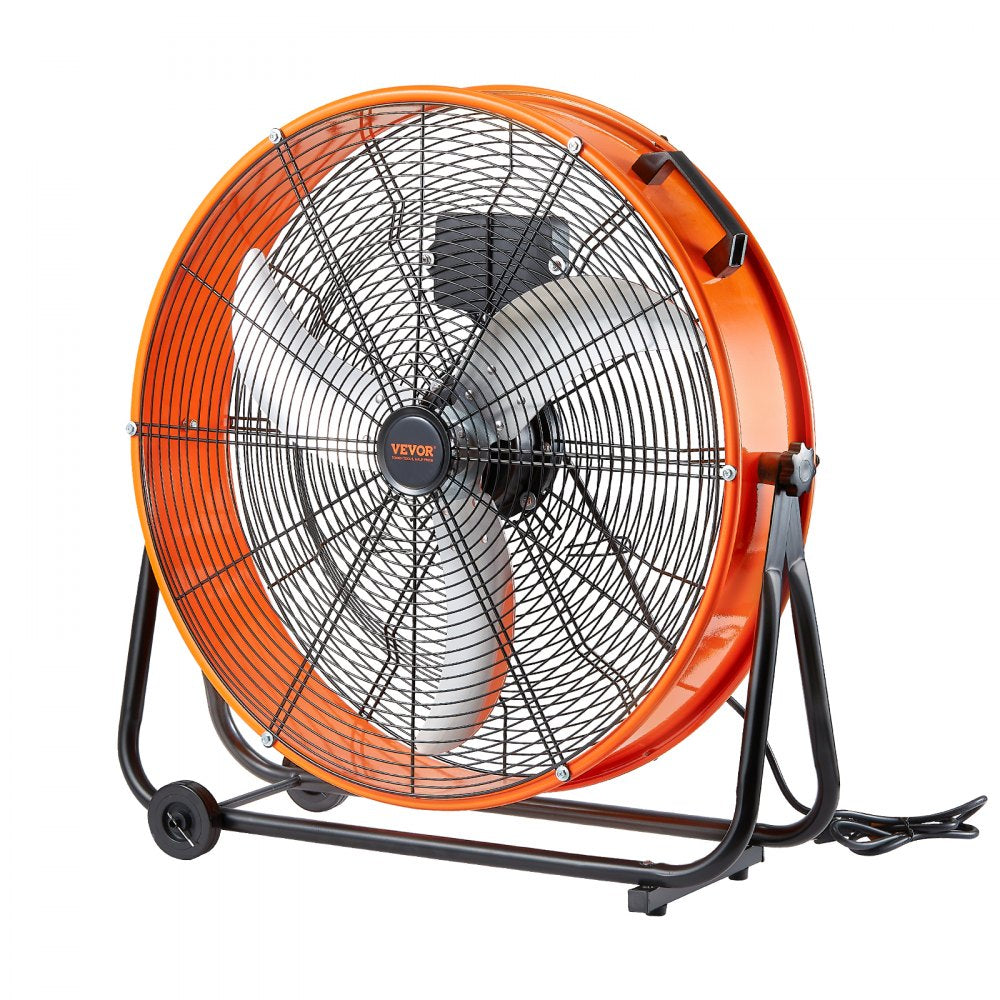 HIFANXDRUM24 24" High Velocity Industrial Drum Fan – 3-Speed, 8700 CFM, 360° Tilt, 2-Hour Timer