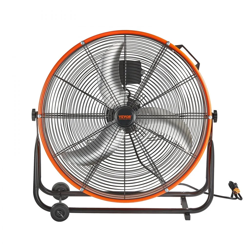 HIFANXDRUM24 24" High Velocity Industrial Drum Fan – 3-Speed, 8700 CFM, 360° Tilt, 2-Hour Timer