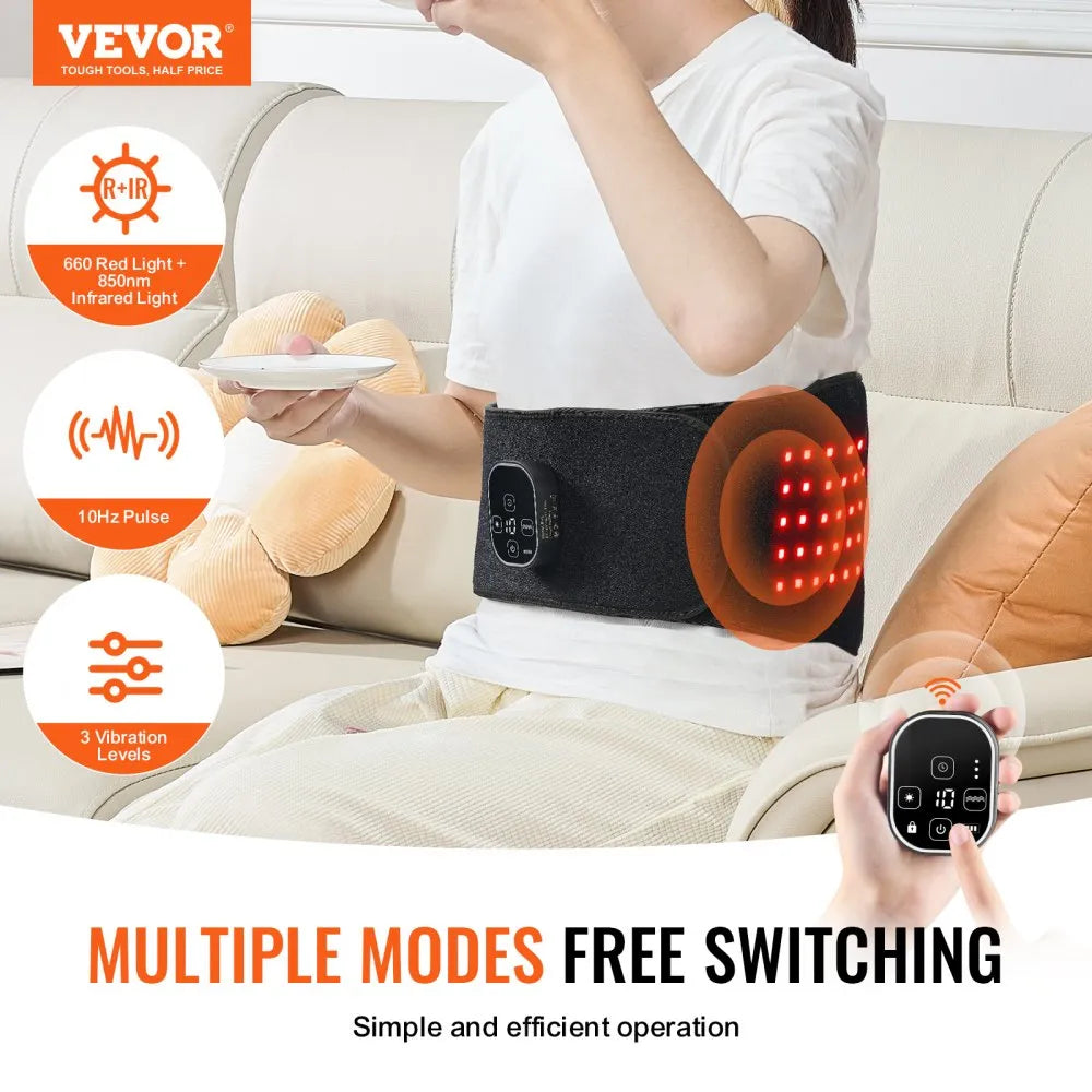 BRL-1000 Red Light Therapy Belt for Waist & Shoulder – Cordless 660nm & 850nm LED Pain Relief Wrap