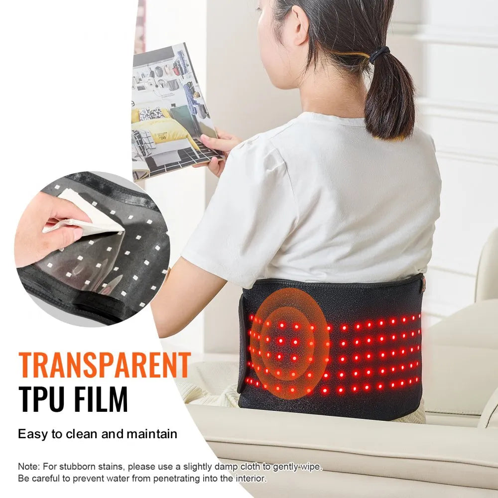 BRL-1000 Red Light Therapy Belt for Waist & Shoulder – Cordless 660nm & 850nm LED Pain Relief Wrap