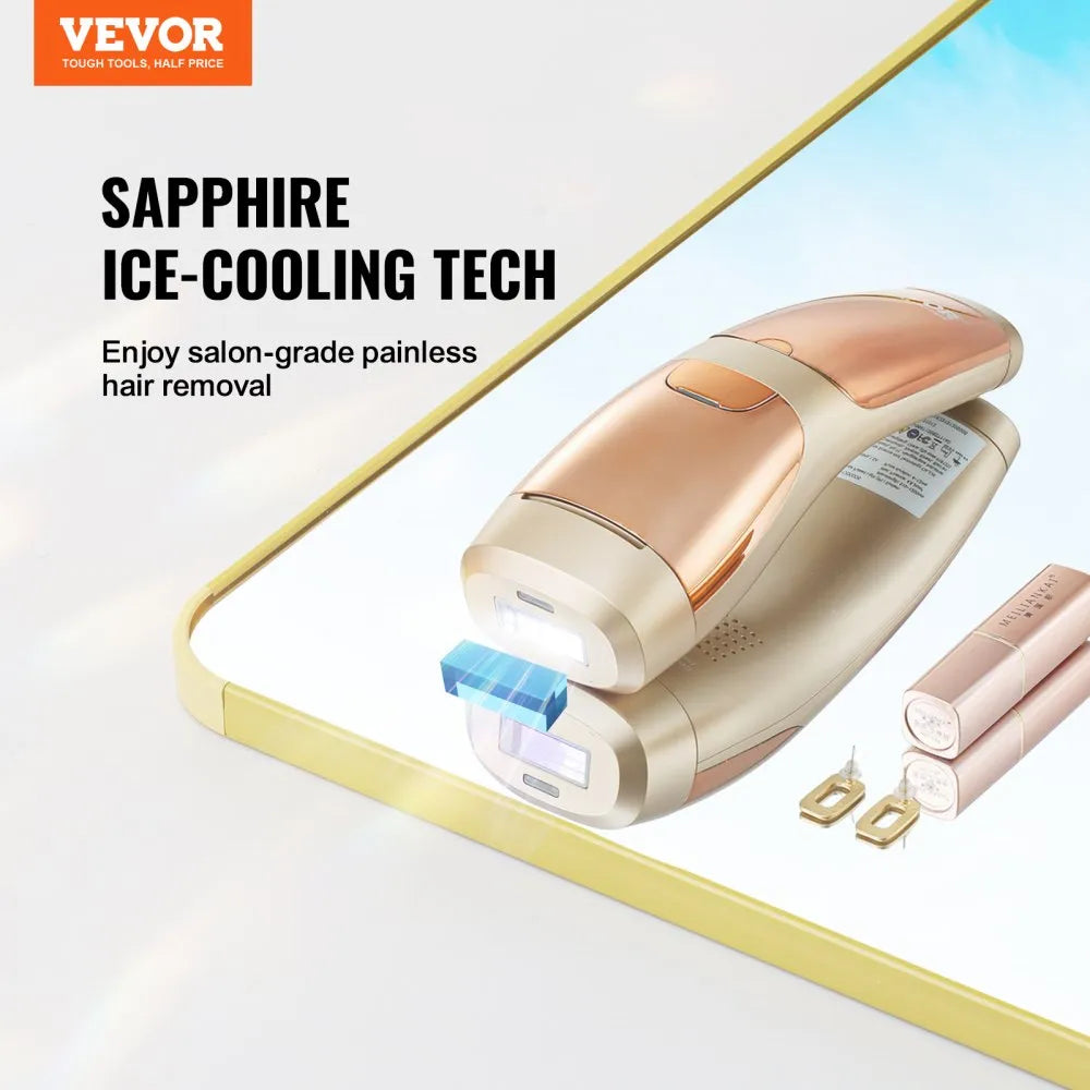 T021K IPL Hair Removal Device with Sapphire Ice Cooling, 17J, 400,000 Flashes
