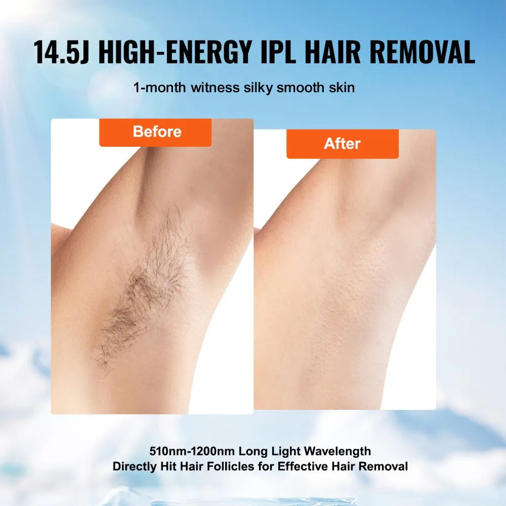 T021K IPL Hair Removal Device with Sapphire Ice Cooling, 17J, 400,000 Flashes