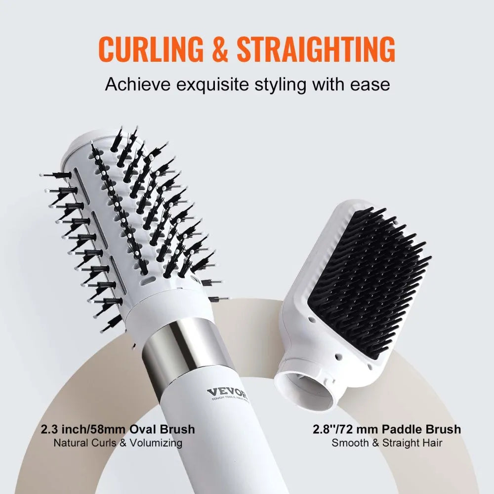 SM-5319 110,000 RPM Ionic Hair Dryer Styler Brush with Oval & Paddle Brushes