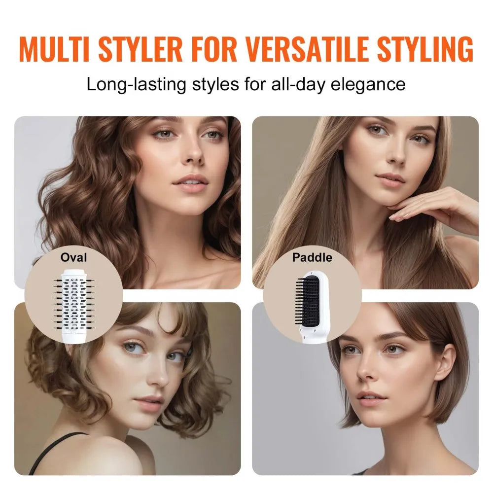 SM-5319 110,000 RPM Ionic Hair Dryer Styler Brush with Oval & Paddle Brushes