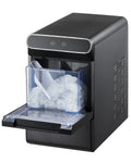 37lbs/Day Nugget Ice Maker, Self-Cleaning Pebble Ice Machine with Scoop & Basket, Stainless Steel