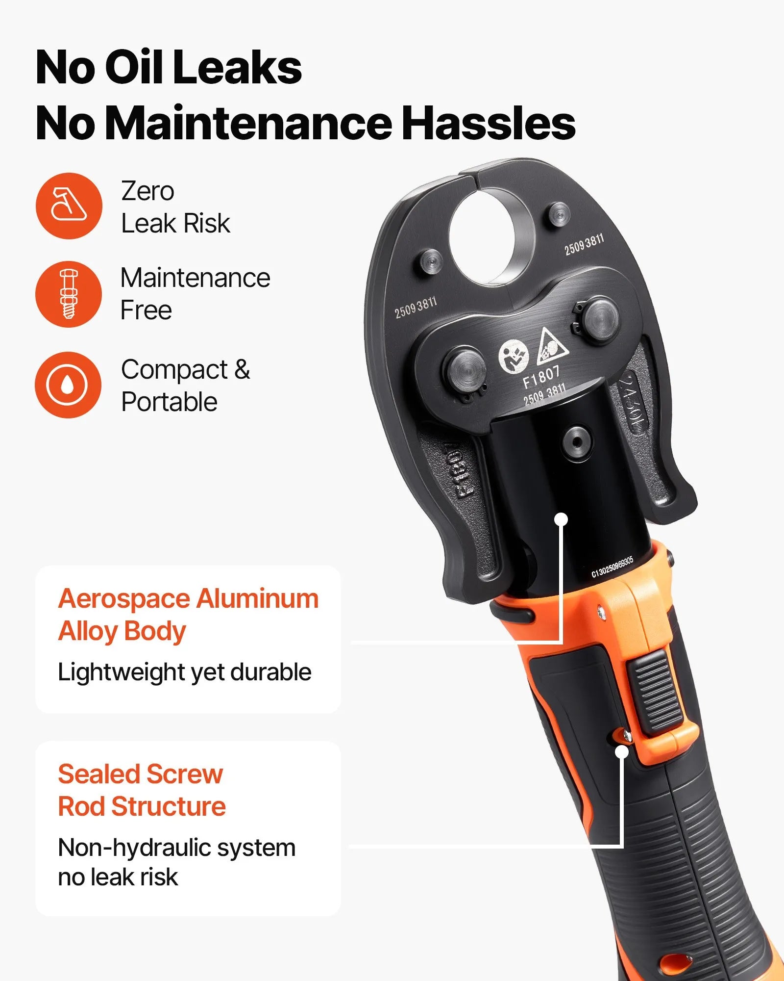 MP-2430 18V Cordless PEX Press Tool Kit with 24KN Force, 1/2", 3/4" & 1" Jaws, Dual 2.0Ah Batteries