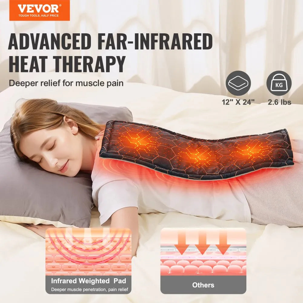 HP245 Far Infrared Weighted Heating Pad 12" x 24" with 4 Heat Levels
