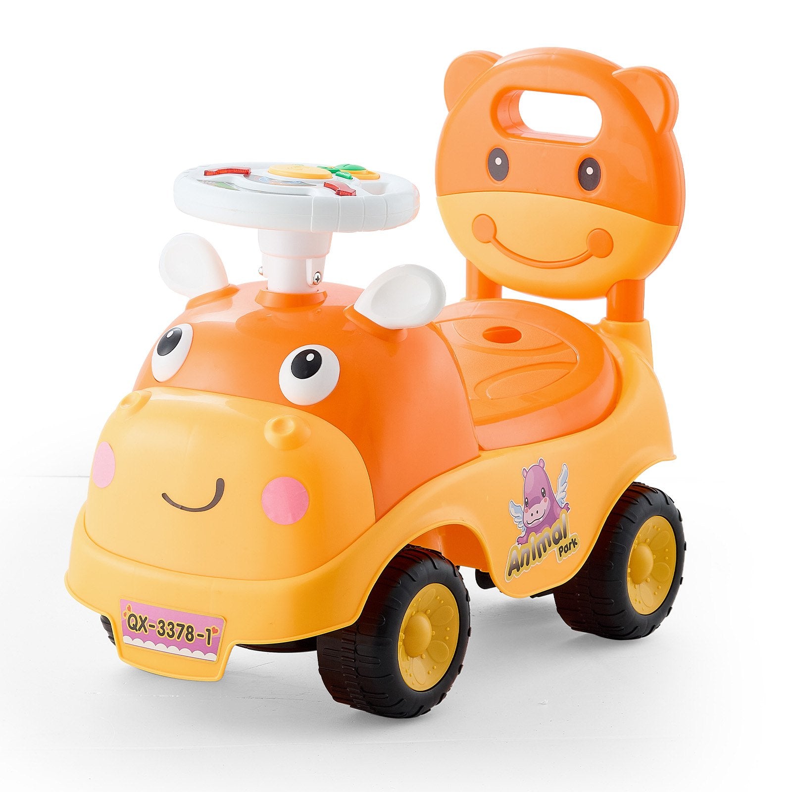 Toddler Push Ride-On Car with Music, Horn & Storage, 19–36 Months