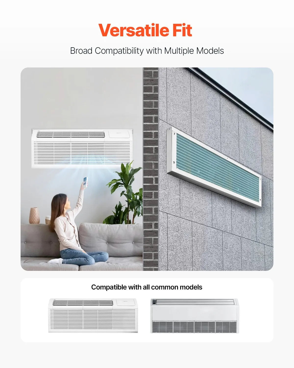 42" Through-the-Wall AC Sleeve, Galvanized Steel Wall Sleeve for Air Conditioners, White