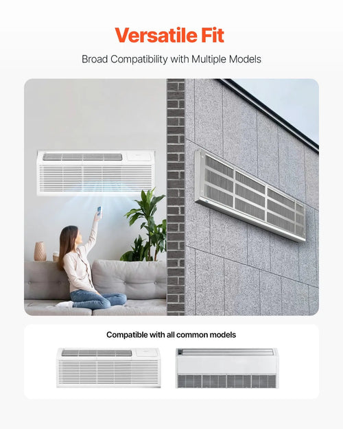 42" Through-the-Wall Air Conditioner Sleeve with Exterior Grille, Galvanized Steel, White