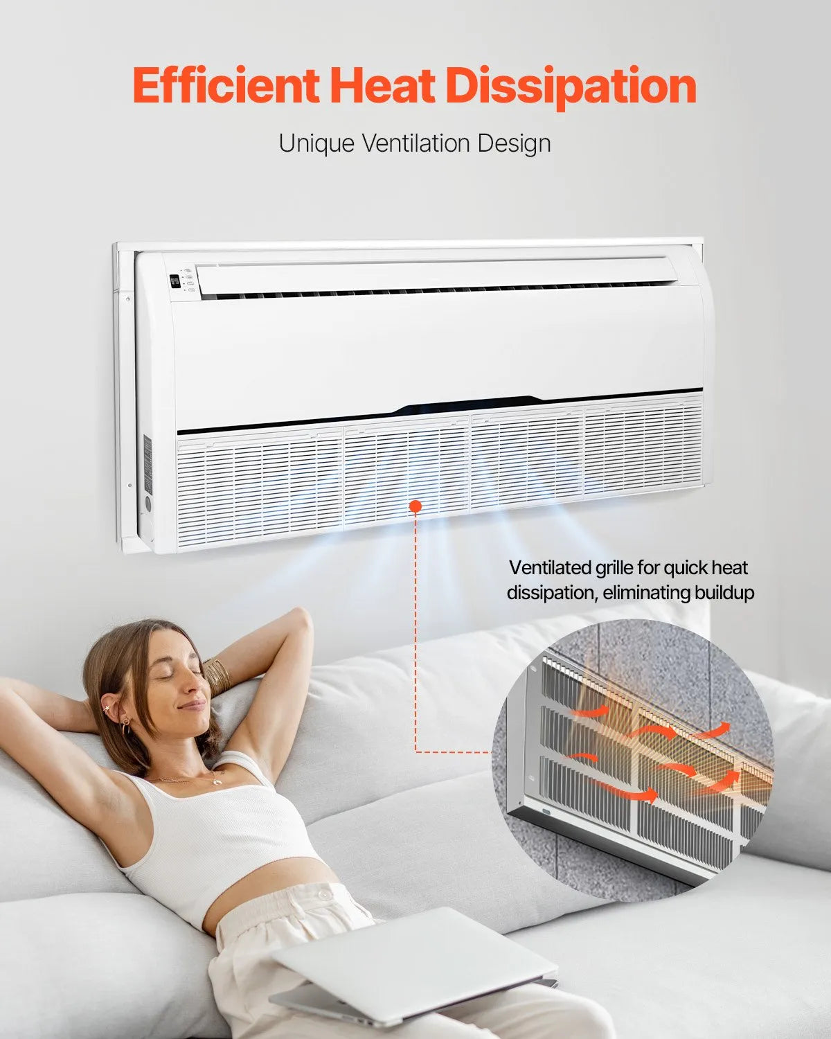 42" Through-the-Wall Air Conditioner Sleeve with Exterior Grille, Galvanized Steel, White