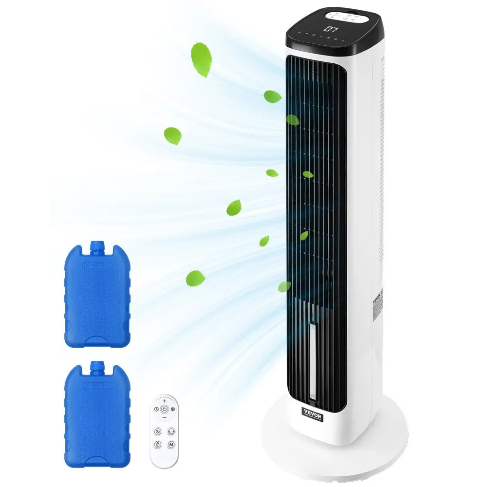 FKT007R 40" Tower Fan with Remote, 70° Oscillation, 9 Speeds, 4 Modes, 24H Timer, 23.3 ft/s Airflow