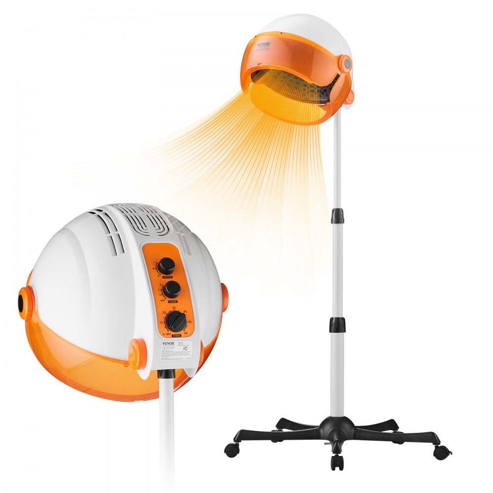 JY-173A 1875W Hooded Standing Hair Dryer with Adjustable Timer & Height