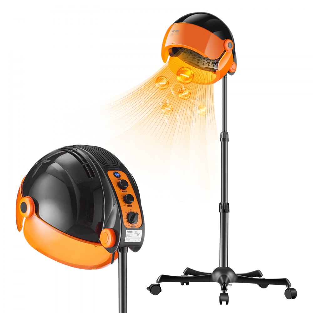 JY-173B 1875W Ionic Hooded Hair Dryer with Adjustable Stand, Timer & Negative Ion Technology