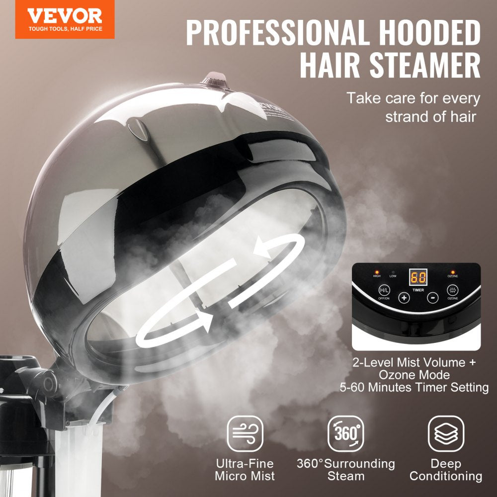 JY-150D Professional Hooded Ionic Hair Steamer with Timer & Adjustable Stand