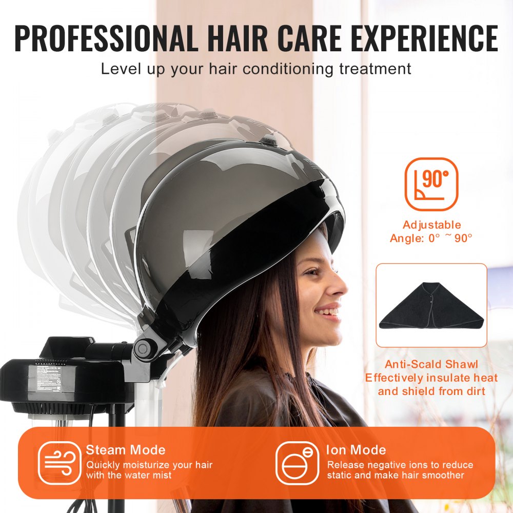 JY-150D Professional Hooded Ionic Hair Steamer with Timer & Adjustable Stand