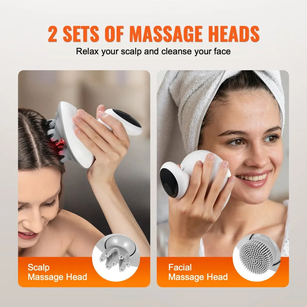 K-101 Electric Scalp Massager Rechargeable IPX7 Waterproof Hair Growth & Deep Cleaning Massage Tool